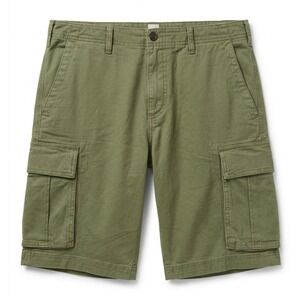 GAP Men's Relaxed Cargo Shorts Size 36 Olive Green 100% Cotton 10" Inseam